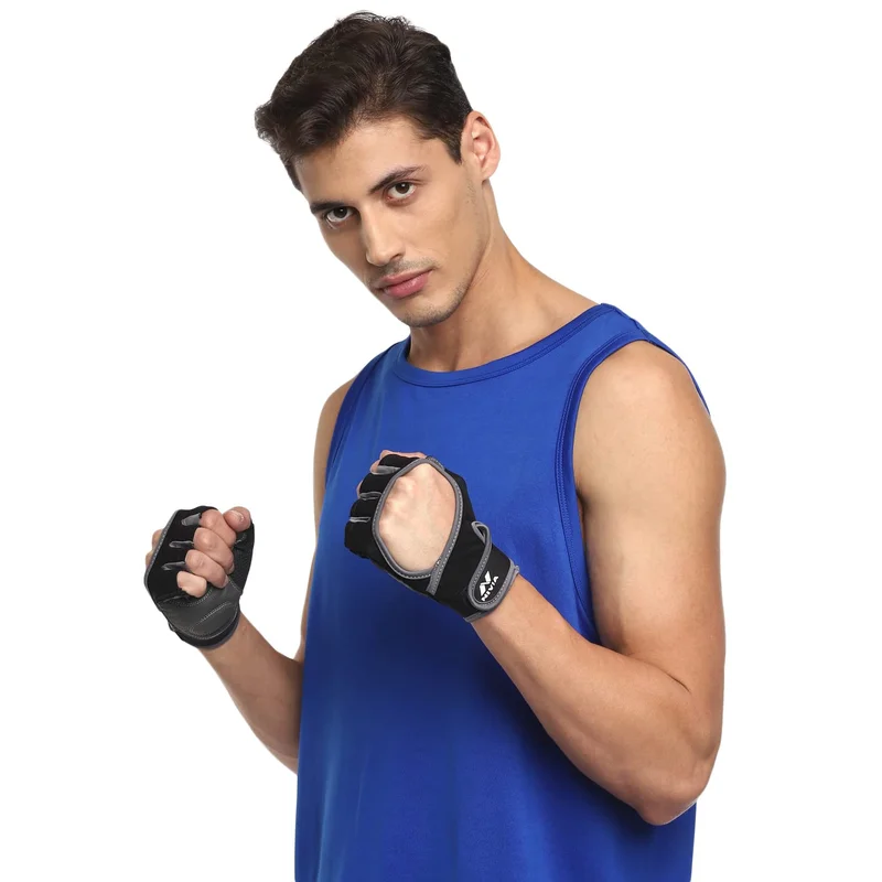نيفيا Nivia Warrior Sports Gloves - Large, Black