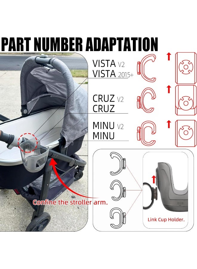 LuQiBabe Baby Stroller Cup Holder Compatible with Uppa-Baby Vista, Cruz, Minu Strollers - Image 3