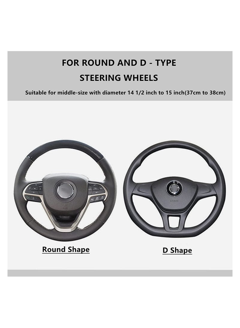 SYOSI Diamond Leather Steering Wheel Cover for Women Girls with Bling Bling Crystal Rhinestones Universal Fit 15 Inch Car Steering Wheel Protector - Image 5