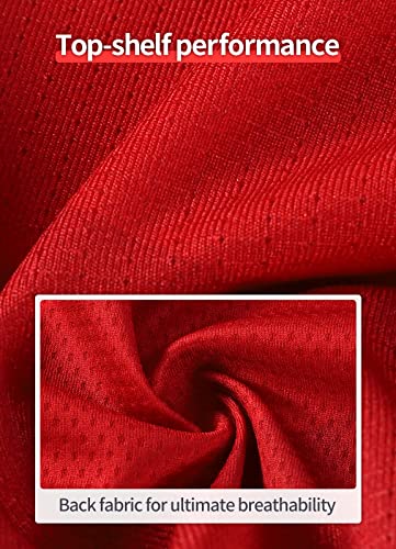BERGRISAR Cycling Jersey Mens Bike Shirts Short Sleeve Bicycle Biking Clothes with Pockets Reflective Red Size Large - Image 2