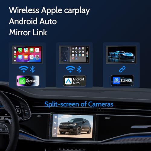Haudio Double Din Car Stereo Radio with 7 inch HD Touchscreen, Wireless Apple Carplay & Android Auto, Bluetooth, SWC, Mirror Link, AUX,FM Car Radio Receiver(No backup reversing camera)|for All Vehicle - Image 2
