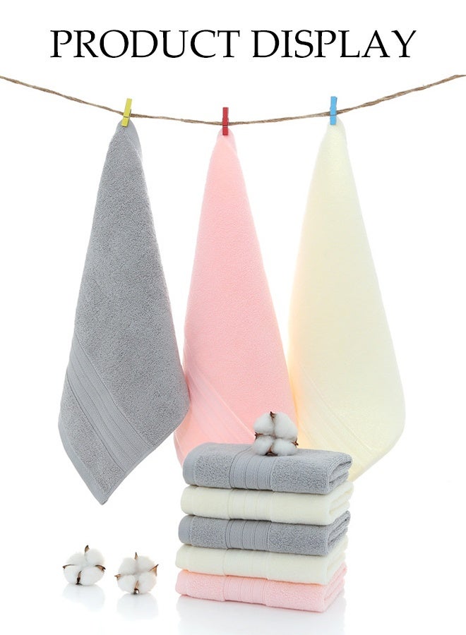 DUNISO 3 قطع من مناشف اليد، مناشف وجه قطنية، مناشف استحمام قطنية مشطوفة، سريعة الجفاف، عالية الامتصاص، ناعمة، عالية الجودة، للاستخدام في الاستحمام، اليدين، الوجه، الصالة الرياضية والسبا، 33*35 سم، وردي/أبيض حليبي/رمادي - Image 5