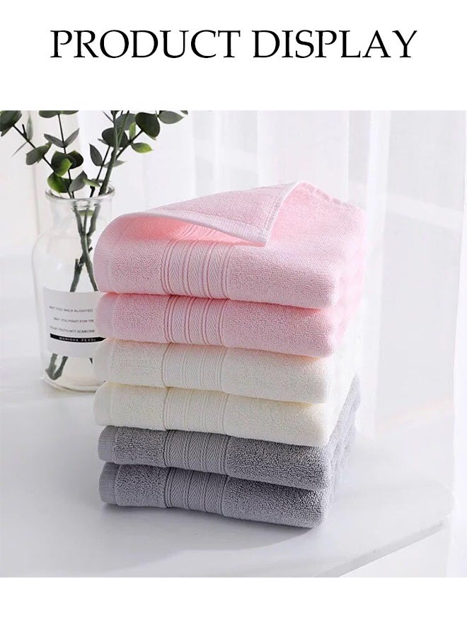 DUNISO 3 قطع من مناشف اليد، مناشف وجه قطنية، مناشف استحمام قطنية مشطوفة، سريعة الجفاف، عالية الامتصاص، ناعمة، عالية الجودة، للاستخدام في الاستحمام، اليدين، الوجه، الصالة الرياضية والسبا، 33*35 سم، وردي/أبيض حليبي/رمادي - Image 4