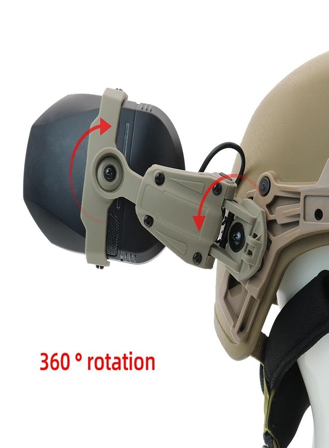 HEARFALCOM Tactical Helmet Adapter Wendy Rail Adapter Compatible with Walker's Earmuffs (Walkers Razor,Walkers Razor Digital) for Wendy Rail 2.0 3.0 Helmet (DE) - Image 4