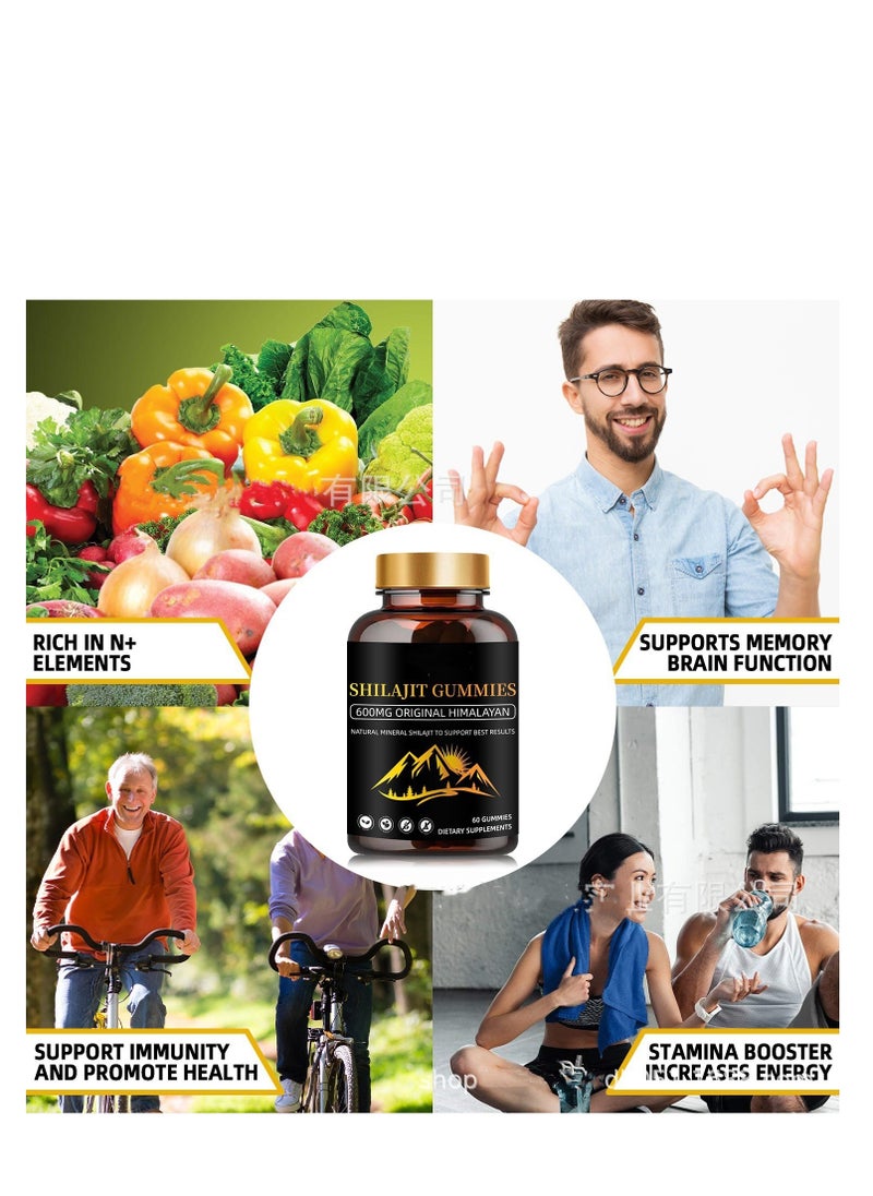 Shilajit RX - Himalayan Shilajit Capsules (Shilajeet) for Men and Women - 600 mg Equivalent - Natural Energy & Stamina Booster - 60 Veg Capsules - Fulvic Mineral Supplement - Image 1