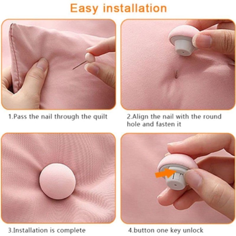 Thea Duvet Clips Round Fixing Clips with Buttons NonSlip Quilt Holder Double Sided Pin Fasteners for Linen Fabric Buttons Quilt Blanket Cushions Curtains Pack of 8 - Image 4