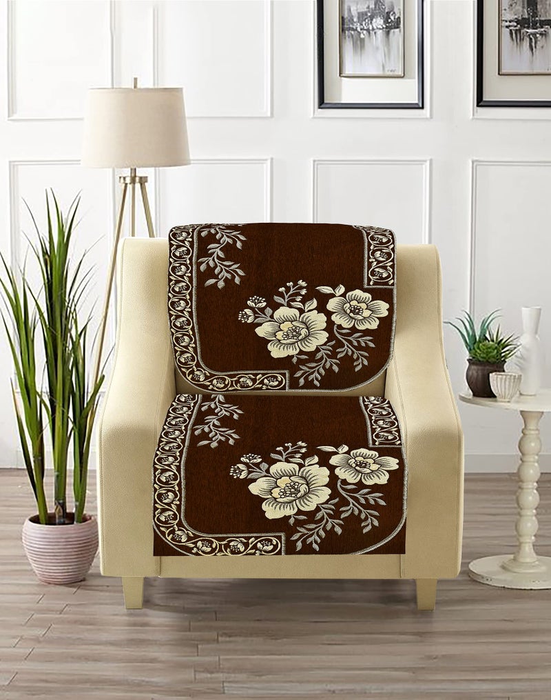 Dazzling DECOR Velvet Sofa Cover 3 Seater and 2 Seater - Premium Sofa Cover 5 Seater Full Cover Set for Couch- Heavy Fabric Sofa Seat Cover Slip Protector, 201_Brown - Image 5