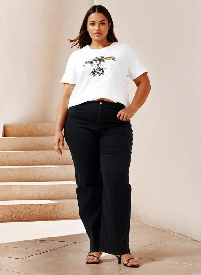  أولا بوبكن Plus Size Ulla Popken Printed T-shirt