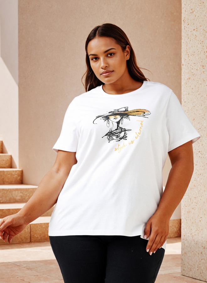 Ulla Popken Plus Size Ulla Popken Printed T-shirt - Image 4