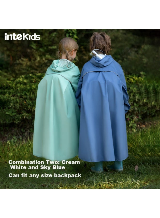 Tiantianzai Kids Raincoat With Backpack Cover Waterproof Rain Poncho For Boys And Girls School Outdoor Cycling - Image 3