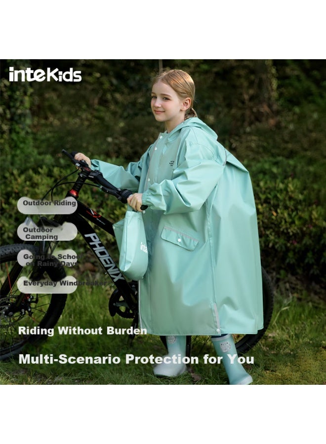 Tiantianzai Kids Raincoat With Backpack Cover Waterproof Rain Poncho For Boys And Girls School Outdoor Cycling - Image 2