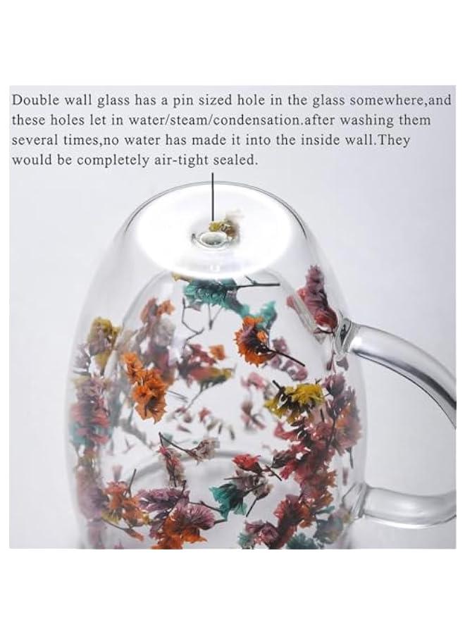 Clear Double Wall Glass Coffee Mugs for Cappuccino Tea Espresso Latte Hot Drinks, Ideal Birthday Gifts for Women. - Image 4