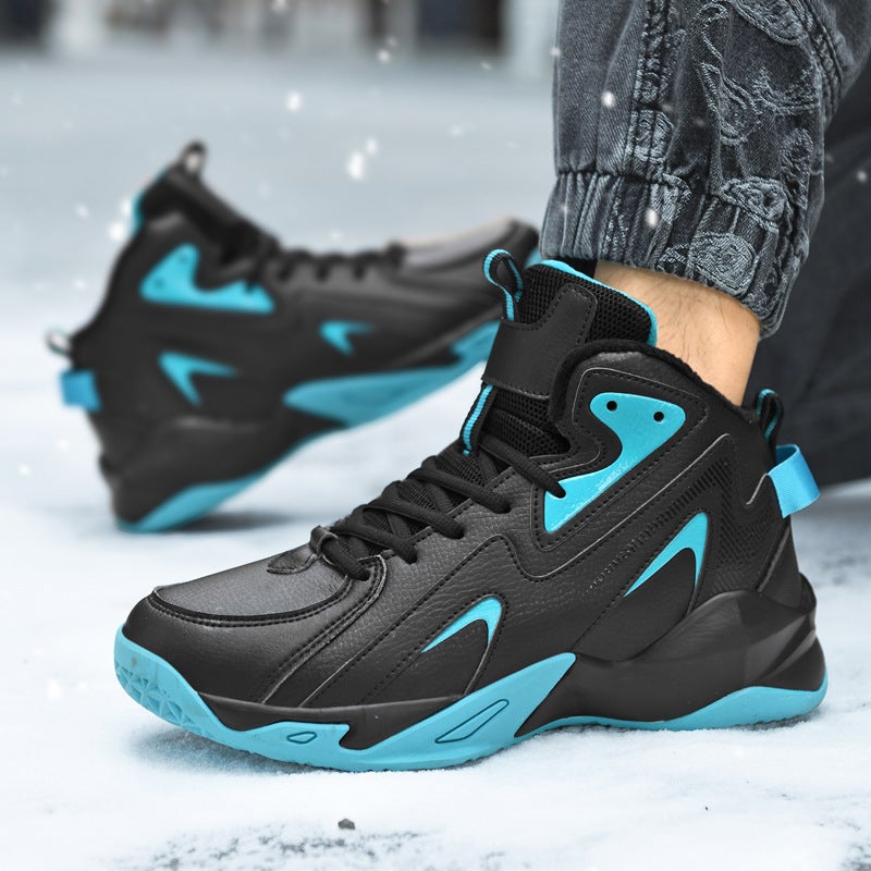 Casual High-Top Thick-Soled Snowshoes Teenager Outdoor Fashion Sports Basketball Shoes Winter Fleece-Lined Warm Cotton Shoes - Image 5