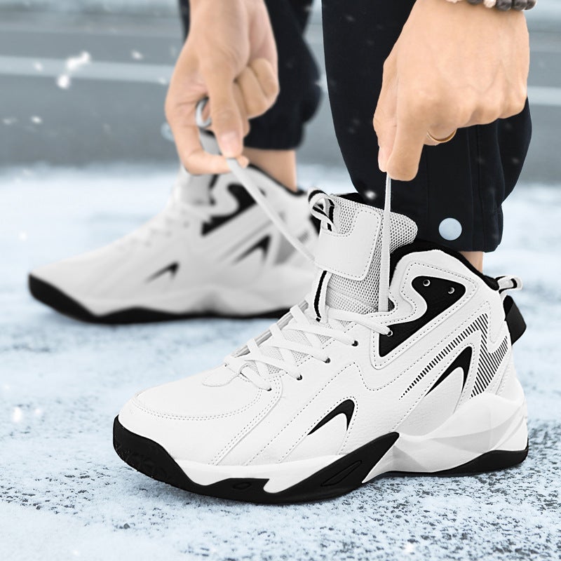 Casual High-Top Thick-Soled Snowshoes Teenager Outdoor Fashion Sports Basketball Shoes Winter Fleece-Lined Warm Cotton Shoes - Image 4