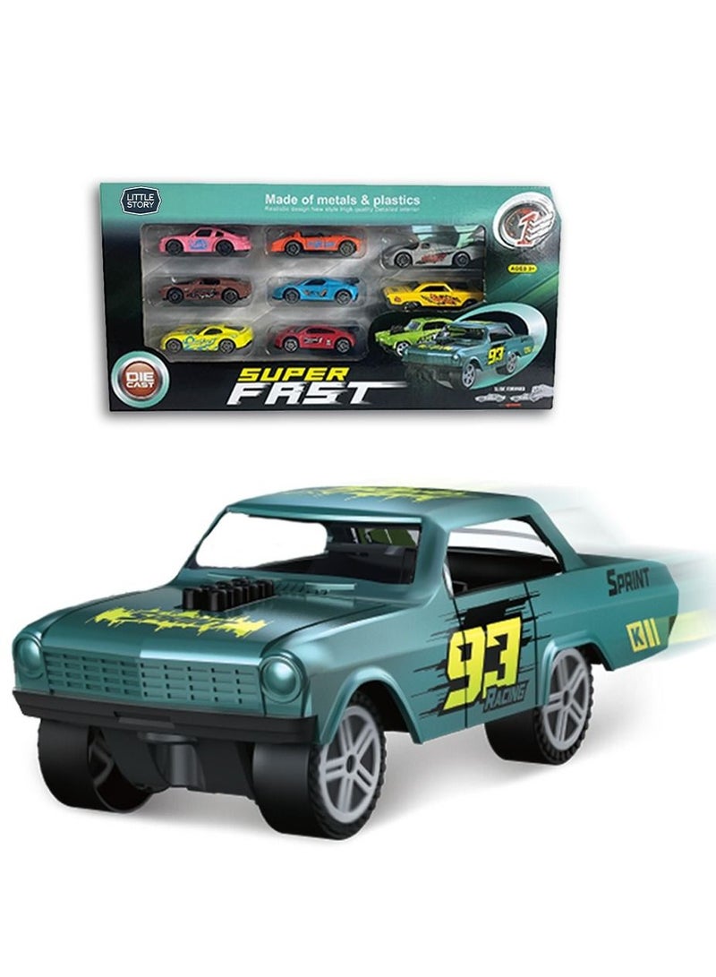 Little Story مجموعة ألعاب سيارات مصبوبة مكونة من 8 قطع - Image 1