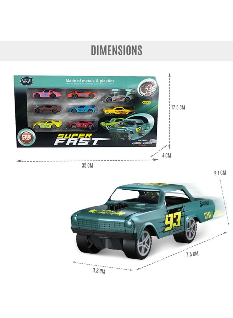 Little Story مجموعة ألعاب سيارات مصبوبة مكونة من 8 قطع - Image 4