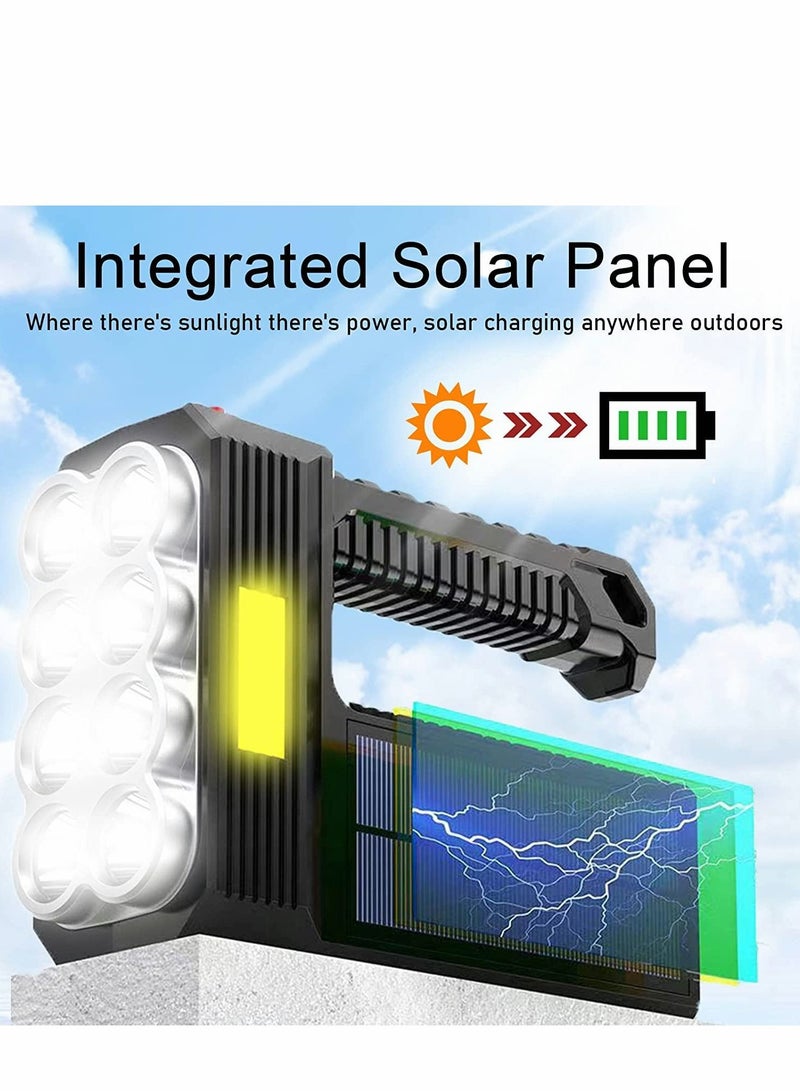 3000 Lumens Solar Rechargeable Handheld Flashlight LED Waterproof 1200 Mah Battery USB Fast Charging - Image 3
