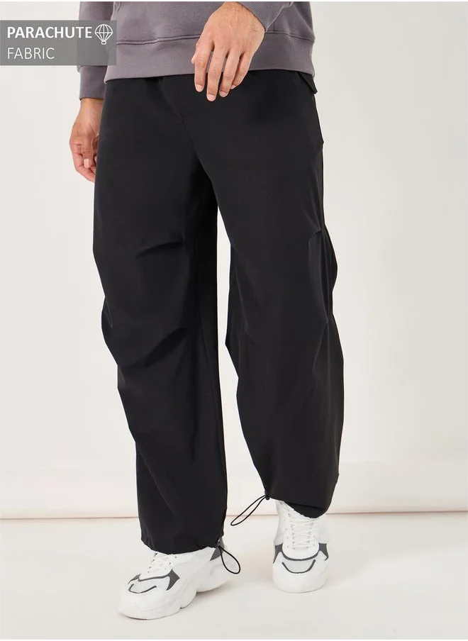 Styli Parachute Oversized Joggers with Knee Pintuck Detail