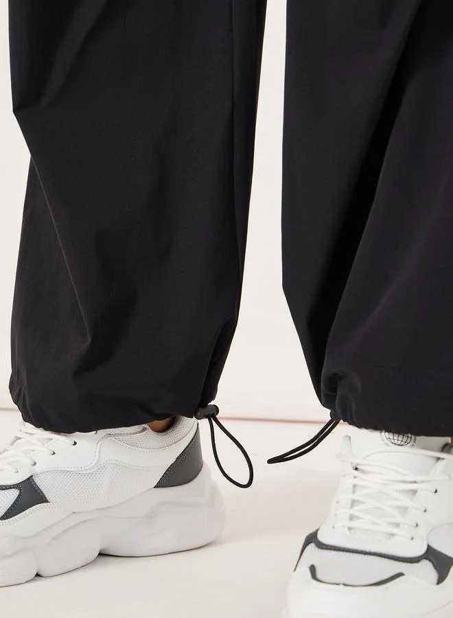 Styli Parachute Oversized Joggers with Knee Pintuck Detail