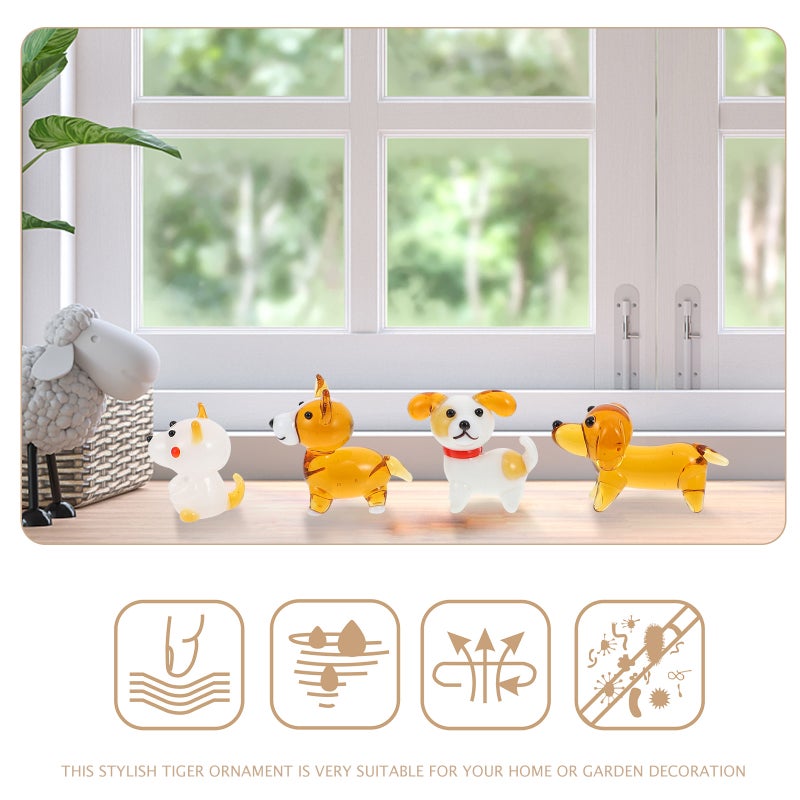 8 PCS Cartoon Crystal Glass Dog Ornaments Simulation Desktop Small Dog Adornments - Image 4