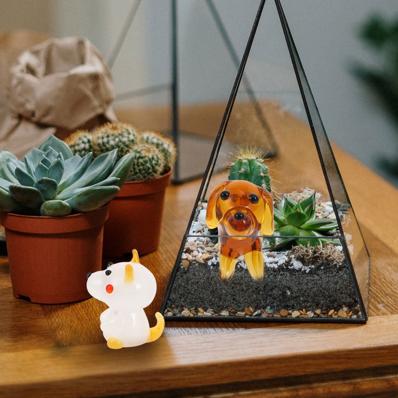 8 PCS Cartoon Crystal Glass Dog Ornaments Simulation Desktop Small Dog Adornments - Image 5