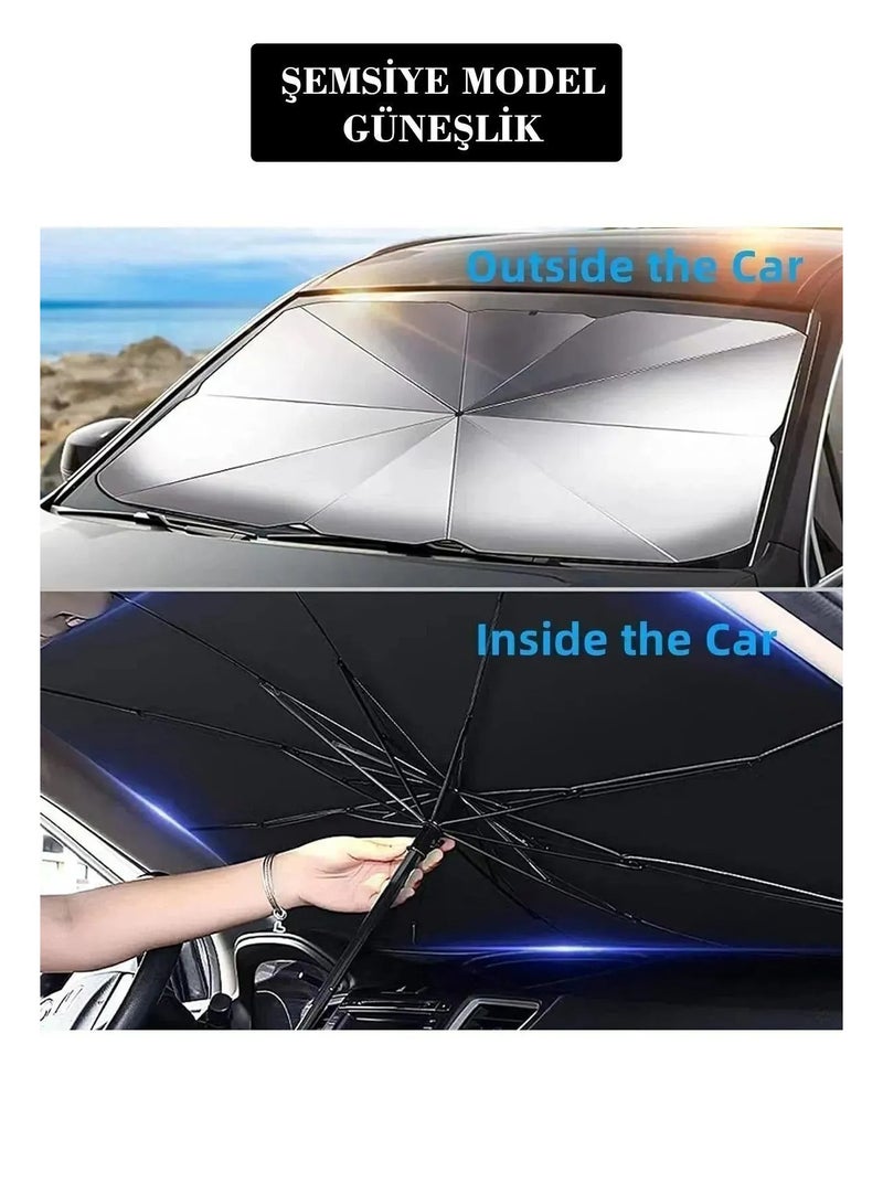 UNIVERSAL Car windshield sunshade foldable sunshade umbrella windshield shade large size 75 cm x 135 cm - Image 5