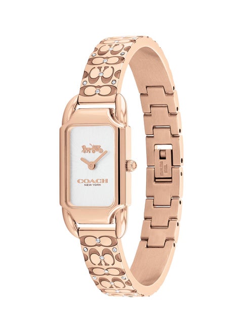 Women's Analog Rectangle Shape Stainless Steel Wrist Watch 14504197 - 17.5 Mm