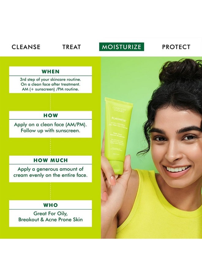 CONSCIOUS CHEMIST - ® 2% Salicylic Acid Cream | 50G | Moisturizer For Oily Acne Prone Skin, Face Cream For Men & Women, For Acne & Oil Control, Itchiness & Redness, Non Greasy Gel Cream - Flashfix - Image 1
