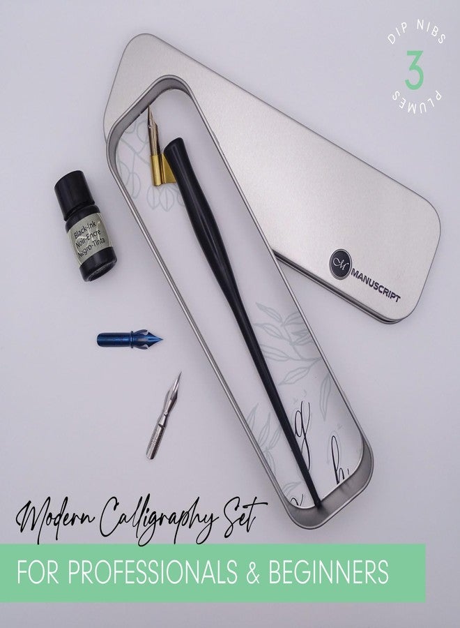 MANUSCRIPT Modern Calligraphy Oblique Pen Set - Black, Set of 5 - Image 2