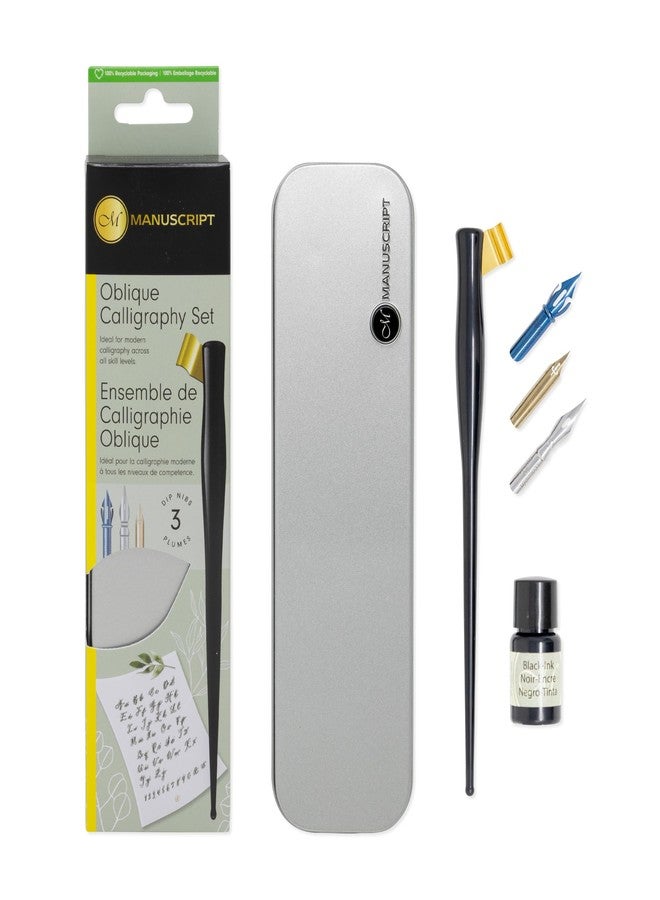 MANUSCRIPT Modern Calligraphy Oblique Pen Set - Black, Set of 5 - Image 1