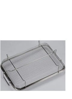 Generic Non-Stick Stainless Steel Mesh Grilling and Frying Basket, Grilling Bread Basket for Baking Cookies Cakes, Grilling and Cooling, Silver, 35cm H  - Image 2