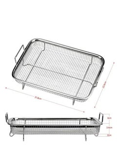 Generic Non-Stick Stainless Steel Mesh Grilling and Frying Basket, Grilling Bread Basket for Baking Cookies Cakes, Grilling and Cooling, Silver, 35cm H  - Image 3