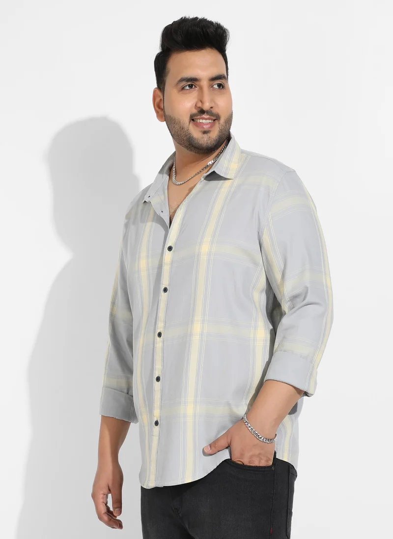 Instafab Plus Instafab Plus Men's Tartan Plaid Button Up Shirt