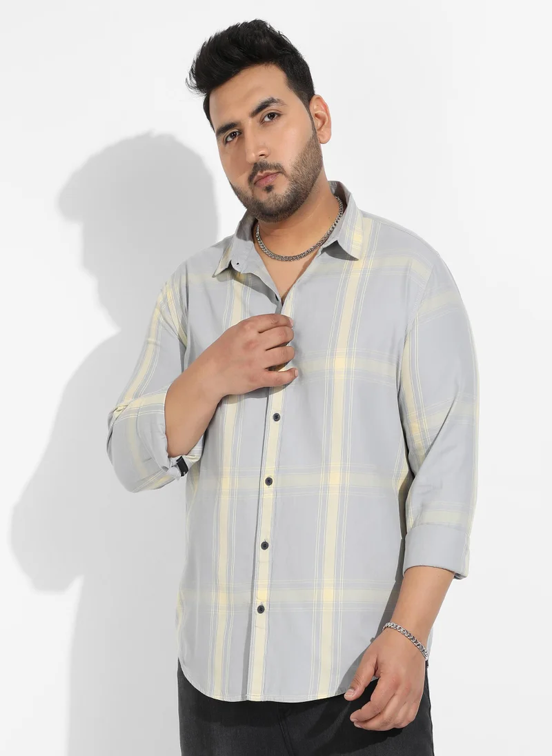 Instafab Plus Instafab Plus Men's Tartan Plaid Button Up Shirt