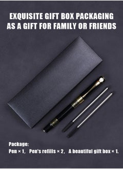 BiuTFon Expert Ballpoint Pen Black with Chrome Trim Luxury Line 0.5mm Tip Come 2 Pieces Ink Refill Nice BallPens Classy Gift Box for Student Executive Office  - Image 3