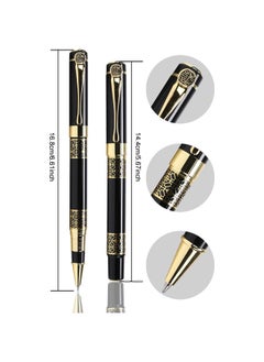 BiuTFon Expert Ballpoint Pen Black with Chrome Trim Luxury Line 0.5mm Tip Come 2 Pieces Ink Refill Nice BallPens Classy Gift Box for Student Executive Office  - Image 5