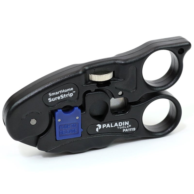 TEMPO Paladin Tools PA1119 UTP/COAX Cable Stripper & Cutter | Ethernet POE RG6, RG6 Quad, RG59 Coax, CAT5, CAT5E, CAT6, UTP/STP - Image 1