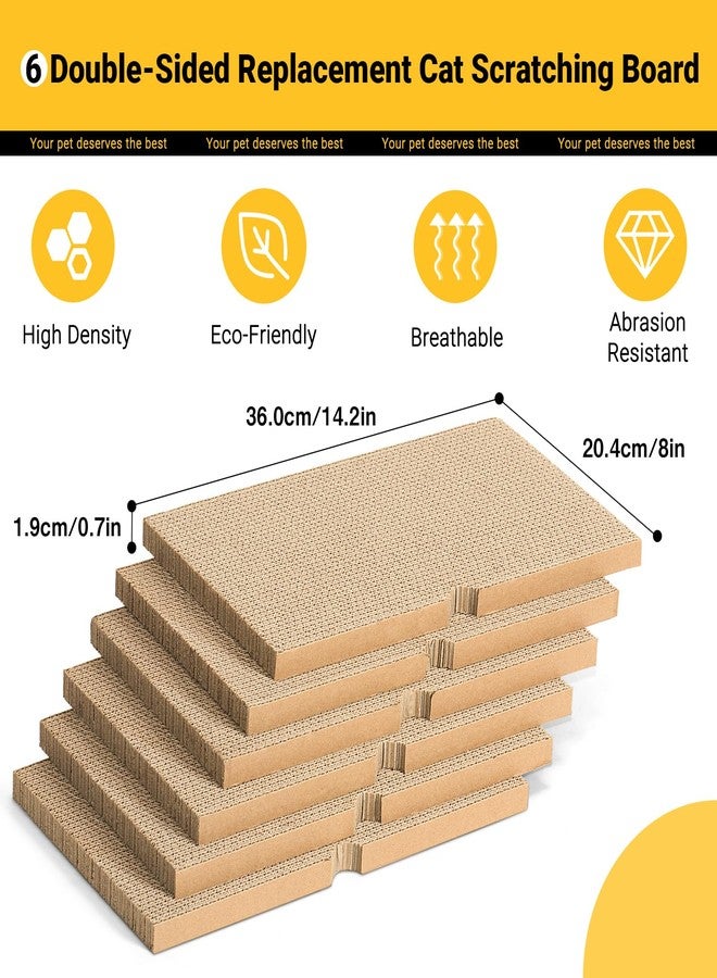 Ycozy Cat Scratcher with 2 Boxes, 6 PCS Replacement Reversible Cat Scratching Board for Cat Paws, Large Cat Scratcher Cardboard Corrugated for Indoor Cats - Image 3