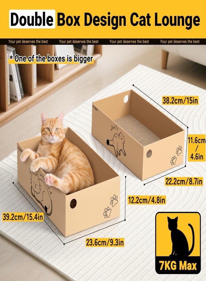 Ycozy Cat Scratcher with 2 Boxes, 6 PCS Replacement Reversible Cat Scratching Board for Cat Paws, Large Cat Scratcher Cardboard Corrugated for Indoor Cats - Image 2