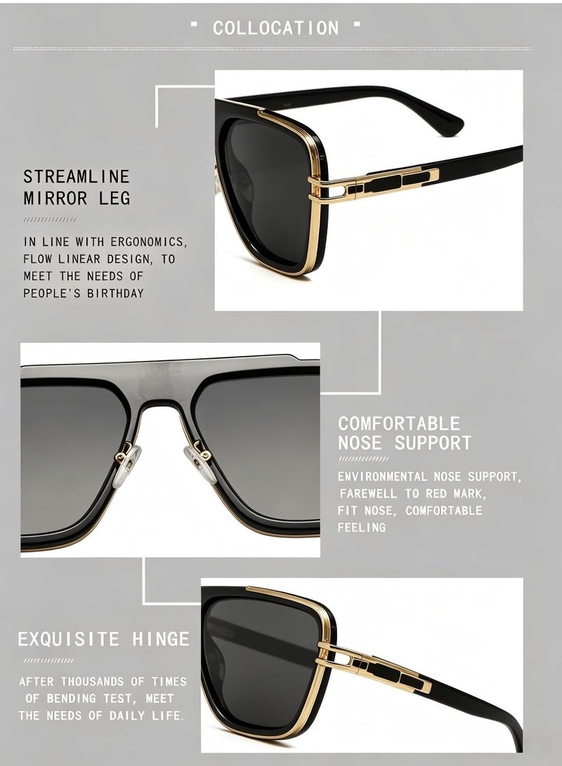 NexusTek Luxury Men's Polarized Sunglasses, Premium UV400 Protection, Exquisite Square Frame, Elegant Business Casual Shades for Driving/Fishing/Travel/Business - Image 4