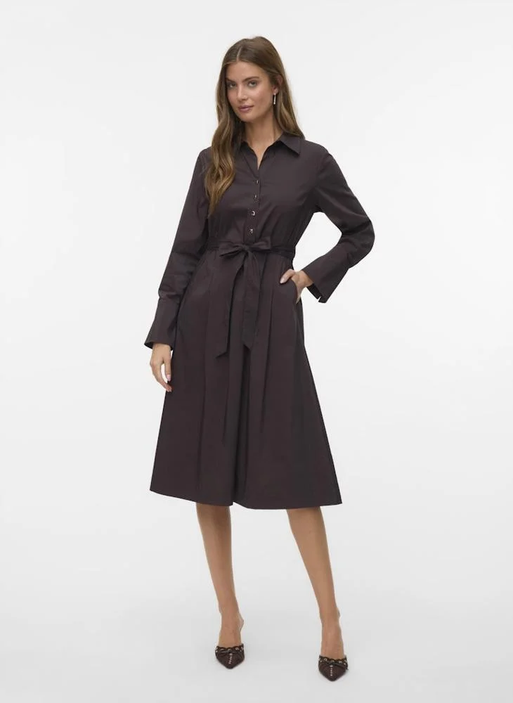 VERO MODA Vmfriba Long Sleeve Calf Dress
