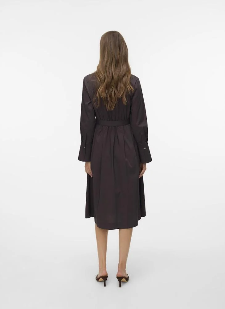 VERO MODA Vmfriba Long Sleeve Calf Dress