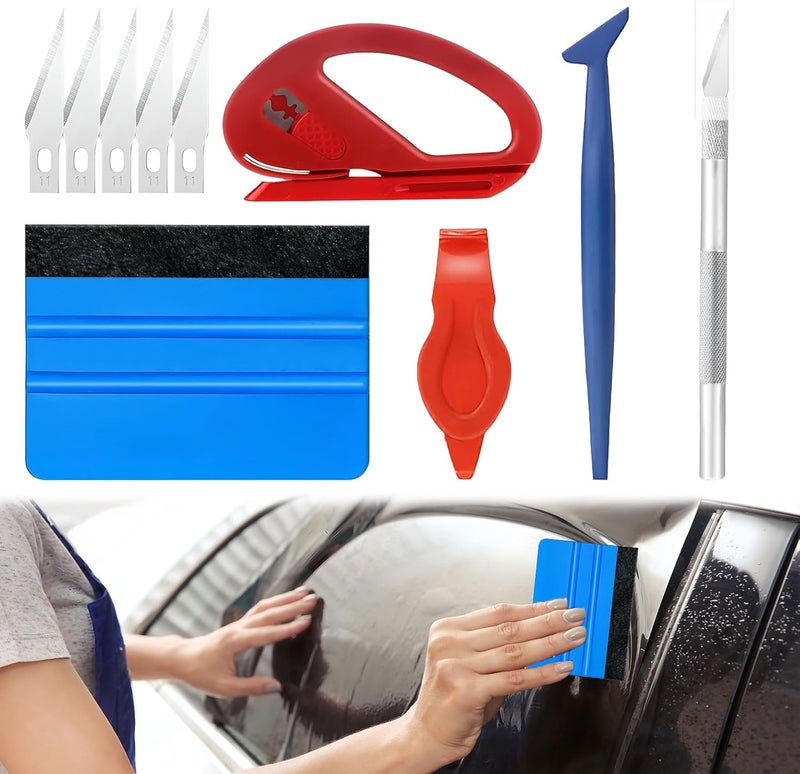 Eophmi Vinyl Wrap for Cars 10 Pcs Vinyl Wrap Tools Vinyl Wrap Tool Kit Car Wrap Vinyl Car Vinyl Wrap Car Wrap Window Tint Kit for Automotive Wrap And Car Decals - Image 1