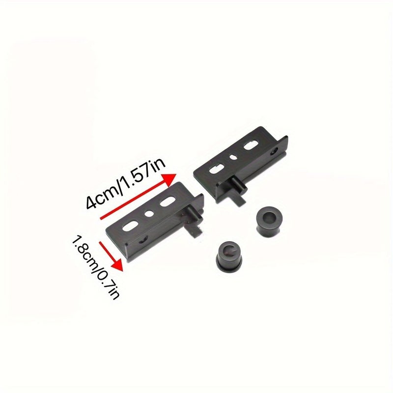 Corner L Shape Hinges Black Set Of 4 With Screws For Cabinet Door - Image 2
