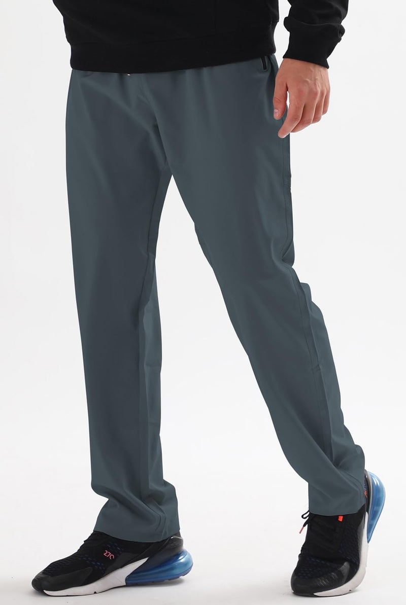 AIRIKE Mens Sweat Pants, with Pockets Outdoor Lightweight Breathable Quick Dry Athletic Jogging Hiking Pants with Elastic Waist Navy - Image 2