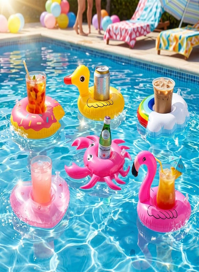 RHOttbiy Inflatable Drink Holder, 12 Pack Drink Floaties for Pool Swimming Pool Drink Floats Fun Inflatable Cup Coasters with Air Pump Floating Cup Holder for Adults Pool Hawaii Theme Party Decorations,Style 3 - Image 5