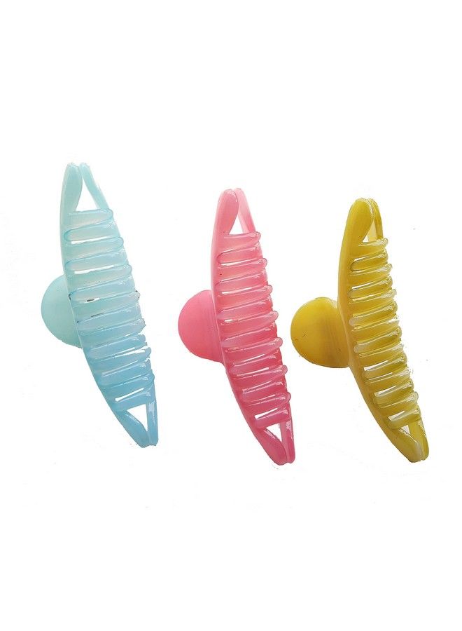 BIRDWARE Bigsize Imported Acrylic Material Stone Butterfly Hair Clips For Women (Pack Of 3 Pc) ; Hair Clutchers ; Hair Clip (Multicolour) - Image 1
