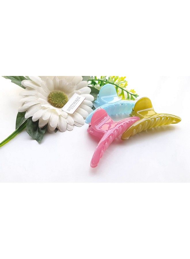 BIRDWARE Bigsize Imported Acrylic Material Stone Butterfly Hair Clips For Women (Pack Of 3 Pc) ; Hair Clutchers ; Hair Clip (Multicolour) - Image 3
