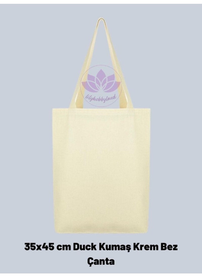 Refox Punch-Punch Cloth Fabric (Duck) Bag Embroidery Set with All Materials Color Cream  - Image 1