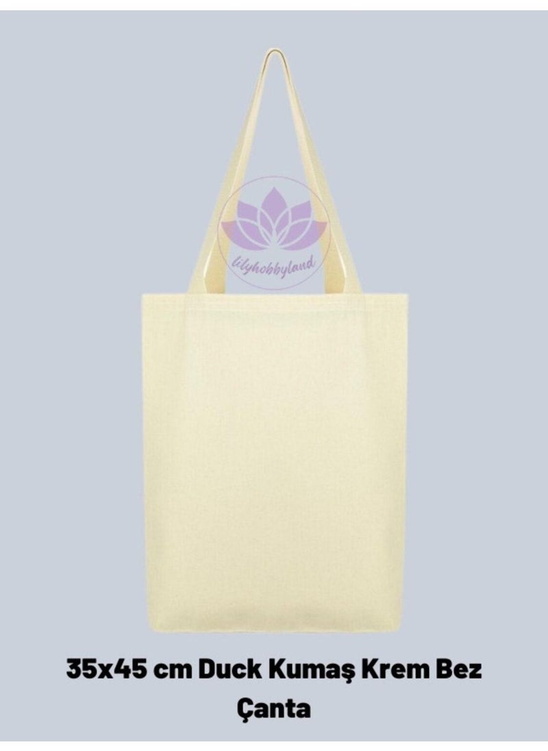Refox Punch-Punch Cloth Fabric (Duck) Bag Embroidery Set with All Materials Color Cream  - Image 5